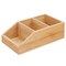 mDesign Bamboo Wood Kitchen Pantry Food Storage Divided Bin